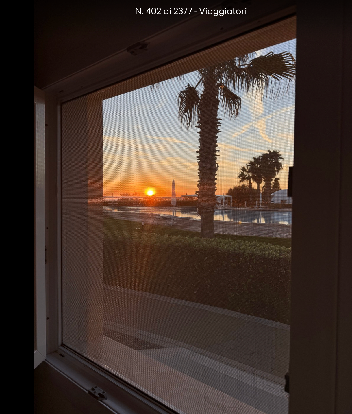 Tramonto dalla camera